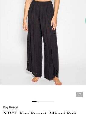 koi resort Black Flowing Swim Coverup Pants